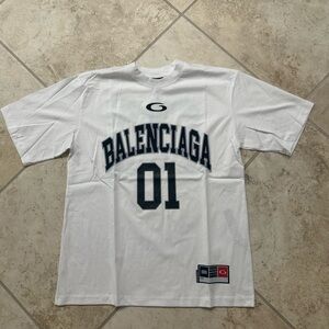 Balenciaga Oversized 01 Jersey T-Shirt Size S White Short Sleeve